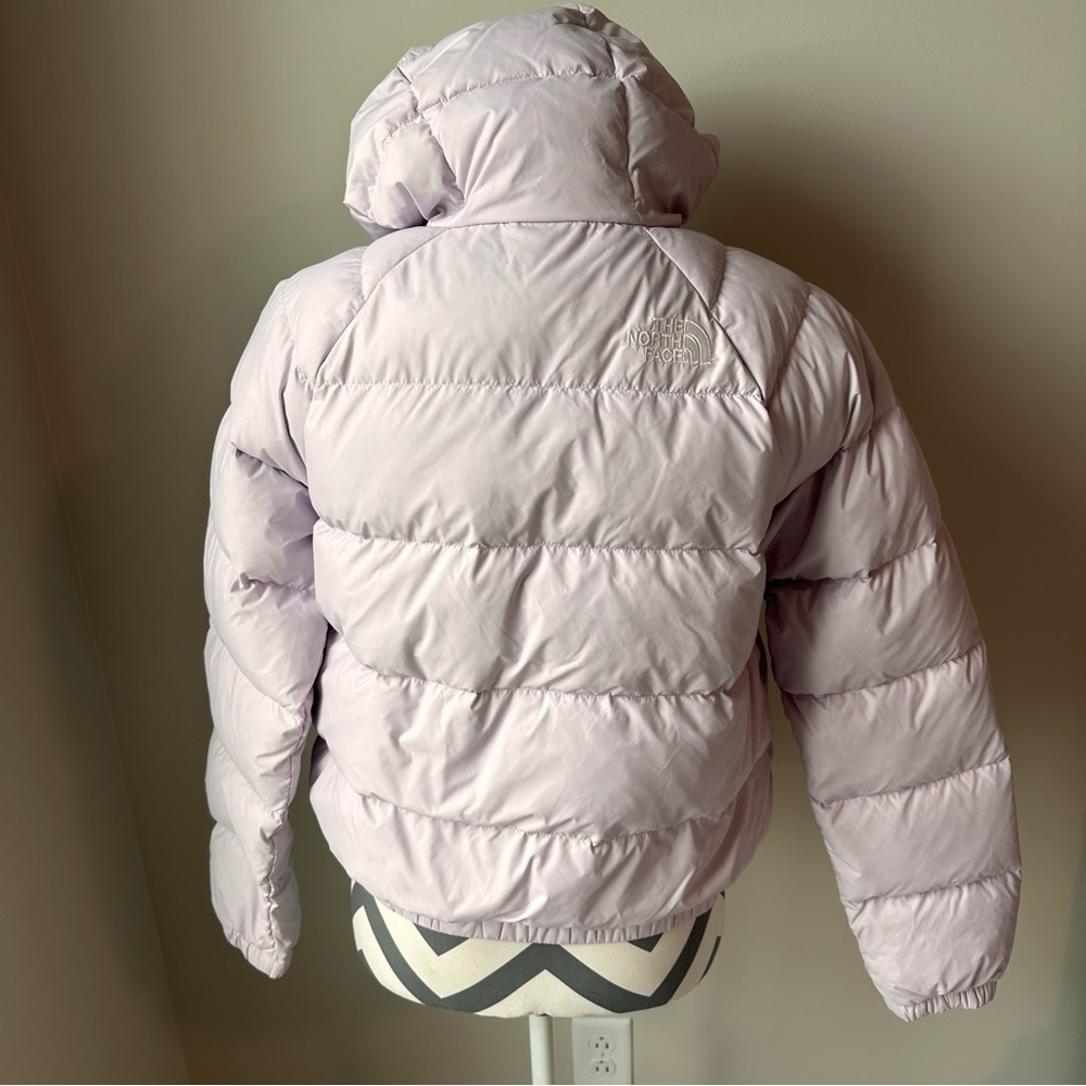 The North Face Hydrenalite Down Hoodie Small Lavender Semi Cropped Puffer EUC - Picture 3 of 10